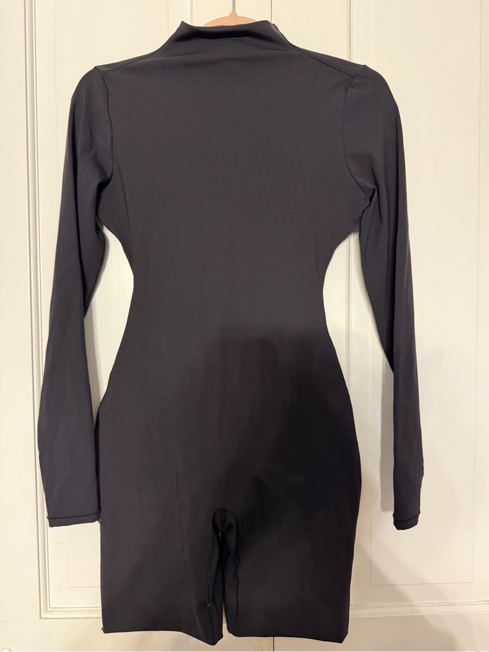 SKIMS Black Long Sleeve Mock Neck Romper Onesie Size S